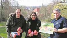 (v.l.) Die Akteure Stefan Molkentin, Melanie Blank und Sven Plate freuen sich auf die erste Osteraktion.