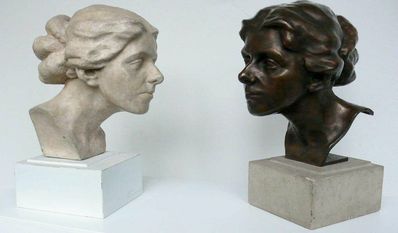 Zwei Fassungen der berühmten Paula-Modersohn-Büste von Clara Rilke-Westhoff. Foto: eb