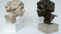 Zwei Fassungen der berühmten Paula-Modersohn-Büste von Clara Rilke-Westhoff. Foto: eb
