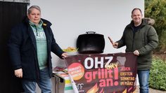 Die Organisatoren Sven Plate (links) und Stefan Molkentin sind bereit.