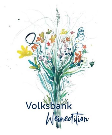 Das Weinetikett der Volksbank.