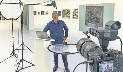 Festivalleiter Jürgen Strasser bei den Filmaufnahmen.
