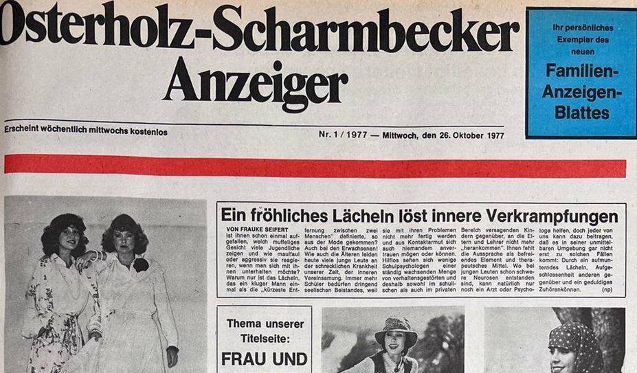 Unserer erste Ausgabe, damals noch ohne Lokalredaktion.