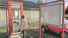 Die Telefonzelle dient als Bücheraustauschpunkt für alle Leseinteressierten.