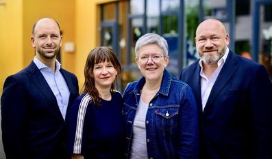 Die Kandidatinnen und Kandidaten für den Wahlbereich 2: Fabian Schweigel, Julia Odermatt, Jutta Rühlemann und Torsten Haß.