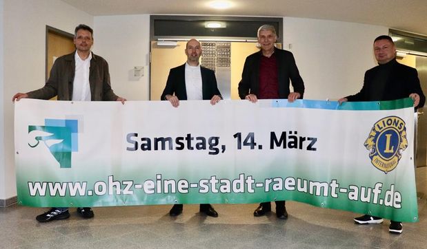 Sie hoffen auf viele Mitstreiter: (v. l.) Kai Hardi Käppel, Ricky Holsten, Bürgermeister Torsten Rohde und Christof von Schroetter.