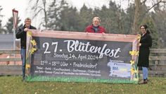 Die Vorstandsmitglieder Frank Tietjen, Manfred Schnaars und Melanie Blank freuen sich auf das Blütenfest und hoffen erneut auf gutes Wetter.