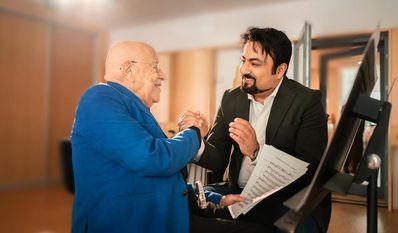 Giora Feidman (links) und Majid Montazer wollen ihr Publikum zum Nachdenken anregen.