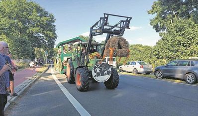 Die Krone führt den Festumzug beim Sandhausener Erntefest an. Foto: eb