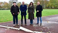(v. l.) Jochen Hake, Celine Holst, Dirk Stelling und Reinhard Bussenius verwiesen auf Chancen für die Stadt.