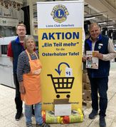 Setzen sich für die gute Sache ein: Die Lions-Mitglieder Johannes Jung und Andreas Printz mit Lieselotte Weitbrecht von der Tafel.