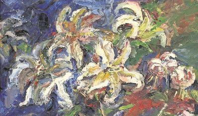 Großes Lilienbild, um 1924, Öl auf Leinwand.