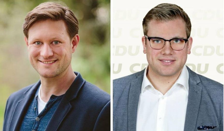 Zwei Kandidaten haben noch die Chance, zum Bürgermeister gewählt zu werden: Kim Fürwentsches (linkes Bild) und Marcel Habeck.