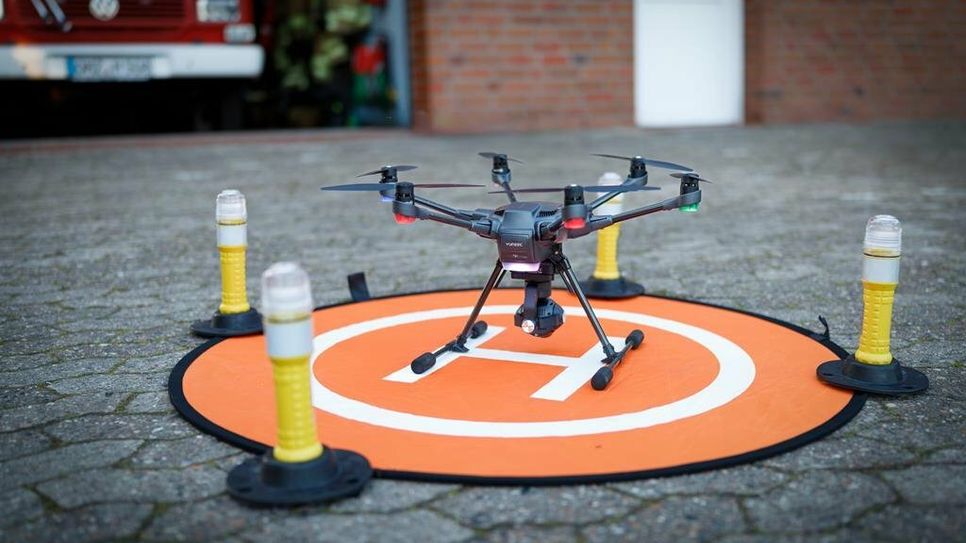 Die neue Drohne TYPHOON H für die Stadtfeuerwehr.