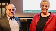 Hans-Helmut Pein (Seniorenbeirat Worpswede) und Elke Neuendorf (DGHS).