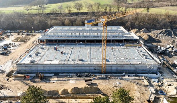 Der aktuelle Stand beim Bau der Biovergärungsanlage auf dem Gelände des Entsorgungszentrums in Pennigbüttel.