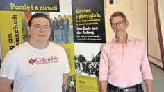 (v. l.) Jan Dohrmann und Gedenkstättenleiter Andreas Ehresmann leiteten mit Wortbeiträgen die Ausstellungseröffnung ein.