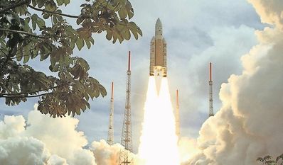 Der Start der Trägerrakete Ariane war beeindruckend.