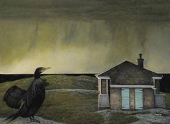 Erik Hoffmann_The Point_An Autumn Gale, 2025, Acryl, Holz, 50 x 50 cm