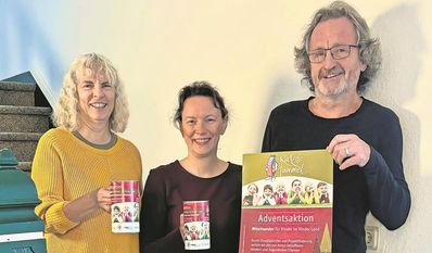 (v. l.) Petra Fischer, Sabine Fricke und Andreas von Glahn freuen sich, Kindern eine Freude bereiten zu können.
