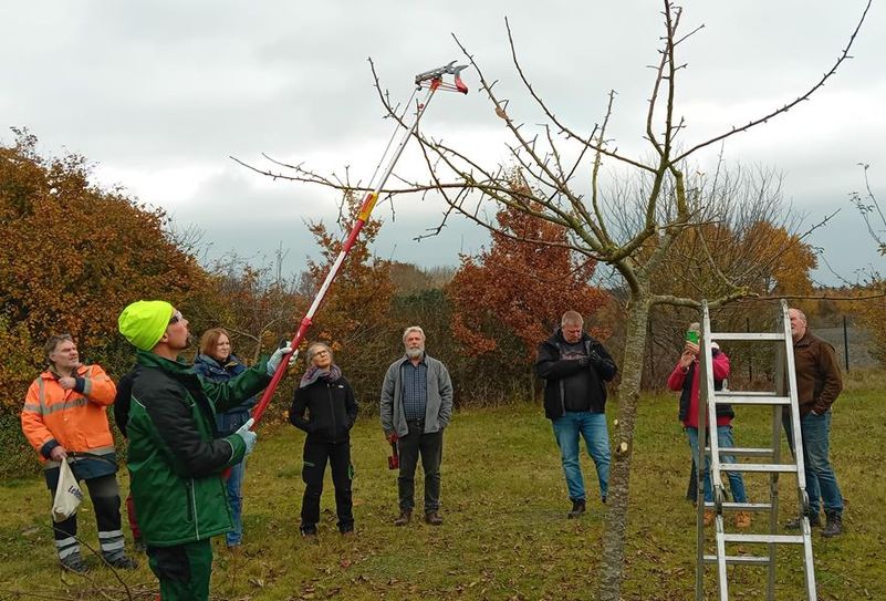 Torsten Brunkhorst zeigt, worauf es bei der Teleskopschere ankommt.