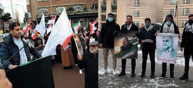 Yunus Çakar in Holland und am ersten Jahrestag der Tötung Soleimanis  in Berlin.