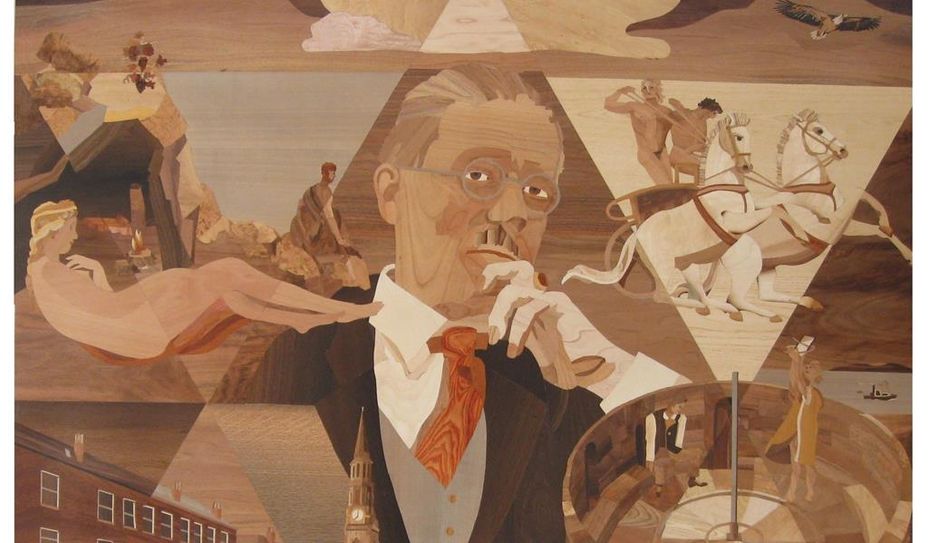 Hans Georg Müllers Ulysses nach James Joyce, 1. Kapitel, Holzintarsie.