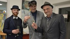 Ingemar Oswald (v. li.), Matthias Köninger und Heinrich Römisch stoßen auf einen gelungenen Abend an.