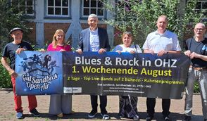 Organisatoren, Sponsoren und der Bürgermeister:  Georg Mikschl, Andrea Hartmann , Torsten Rohde, Ute Garbade, Jan Broer und Rudi Morgenstern.