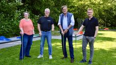 Die Mitglieder des Fördervereins um den ersten Vorsitzenden Lüder Dörgeloh (2. v. r.) wollen Kindern eine neue Attraktion am Wasserspielplatz ermöglichen.