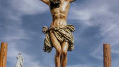 Jesus   zweifelnd am Kreuz: „Mein Gott, mein Gott, warum hast du mich verlassen?“ (Matthäus 27,46)