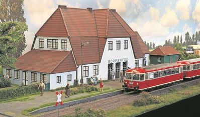 Ein Modell des Worpsweder Bahnhofs. Foto: Modellbahnfreunde Osterholz-Scharmbeck