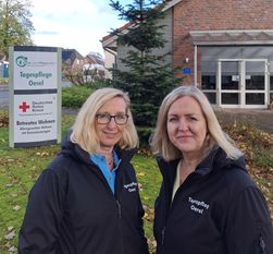 Pflegedienstleitung Elke Jagels (links) und ihre Stellvertreterin Bianca Bullwinkel sowie das gesamte Team freuen sich auf viele Besucher.