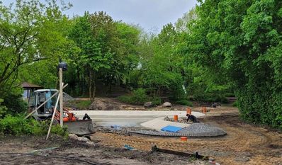 Der Wasserspielplatz am Vörder See wird bald fertig sein.