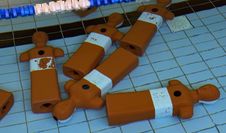 Beim Rettungsschwimmen müssen die Teilnehmer nicht nur Bahnen ziehen, sondern unter anderem auch Dummys aus dem Wasser holen.