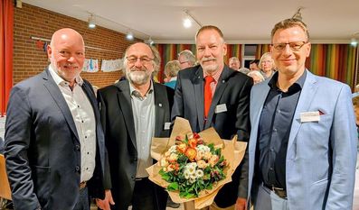 (v. l.) Dieter Pleyn, Pastor Eckhard Bock, Marc Petrikowski und Andreas Neufeld.
