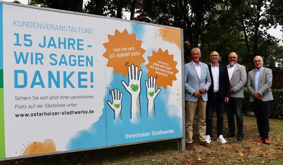 Sagen Danke: (v. l.) Christian Meyer-Hammerström, Tim Jesgarzewski, Jörn Leiding und Oliver Milz.
