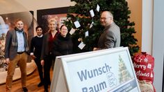 (v. l.) Möbelhaus Geschäftsführer Stefan Fromme, Samanta Pop, Frederike Pathe, Marisa Bode und Torsten Wieting hoffen, dass wieder so viele Wünsche wie möglich erfüllt werden.