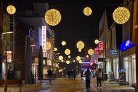 Die neue Beleuchtung in der Brunnenstraße.