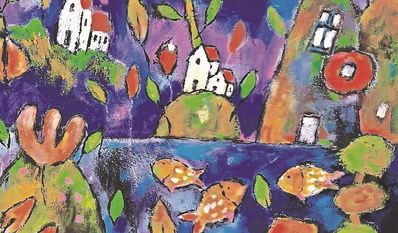 Die bunten Bilder nehmen die Besucher:innen mit in eine andere Welt.