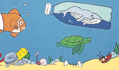 Der Müll in unseren Meeren ist für alle Tiere lebensbedrohlich - das haben die Schüler:innen deutlich gemacht.