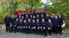 Gruppenfoto der Feuerwehr Minstedt zum 75.-jährigen Jubiläum