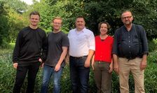 Von links: Maik van den Berg, Jonas Wiesehan, Mario Jagels, Britta Keese und Sven Kielau.