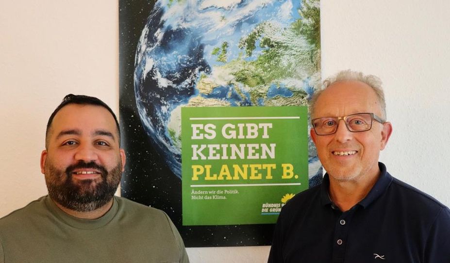 Die Sprecher des Kreisvorstandes von Bündnis 90 / Die Grüne in Osterholz-Scharmbeck: Mesut Ercik und Wolfgang Goltsche
