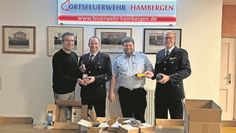 (v. l.) Frank Oetzmann, Mark Wilhelms, Marco Feldmann und Björn Pfrommer freuen sich, etwas zur Sicherheit der Einsatzkräfte beitragen zu können.