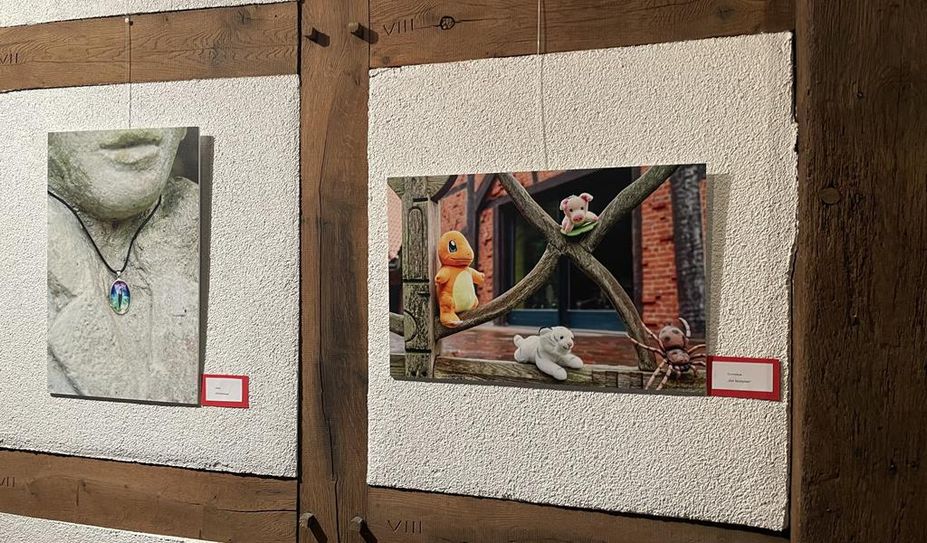 Sechs Fotos von jungen Künstler:innen zieren aktuell die Wände des Worpsweder Rathauses.