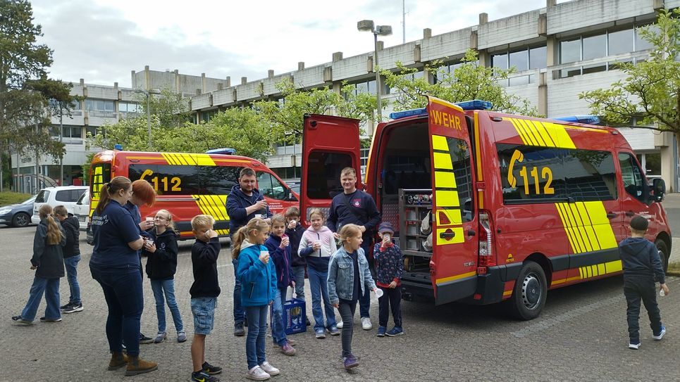 Ankunft an der Berufsfeuerwehr