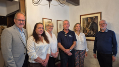 Ortsbürgermeister Dominik Schmengler, Maike Plötz-Engelhardt, Andrea Kedenburg (Landhaus Meyenburg), Gerd Arfmann-Knübel (AKM), Anne Jäger, und Prof. Rainer Noltenius (Großneffe von Elisabeth Noltenius).