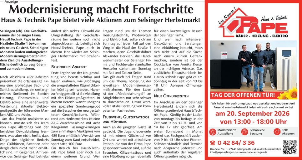 PR Anzeige Tag der offenen Tür