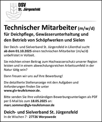 Technischer Mitarbeiter m/w/d gesucht